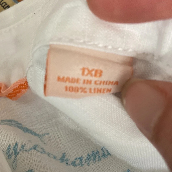 Tommy Bahama 100% Linen Relaxed Fit White short sleeve button  shirt Sz 1XB - Picture 8 of 13